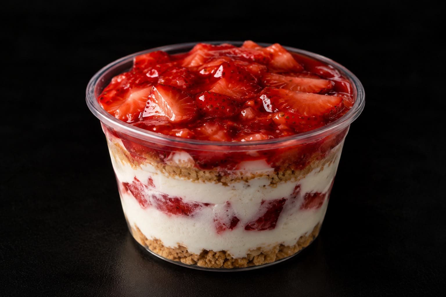 Cheesecake Fit de Morango no pote (10 min + geladeira)