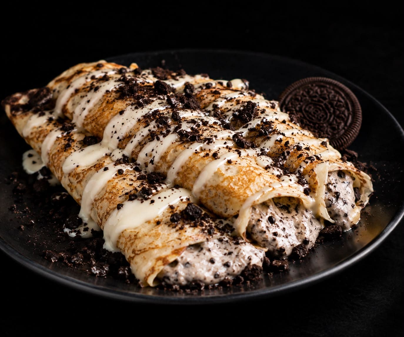 Panqueca Cookies and Cream (10 min, rende 4)