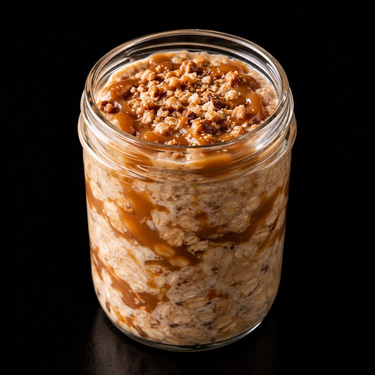 Overnight Oats de Caramelo (5 min + geladeira)